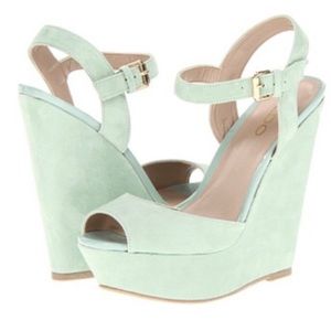 Suede Mint Wedge